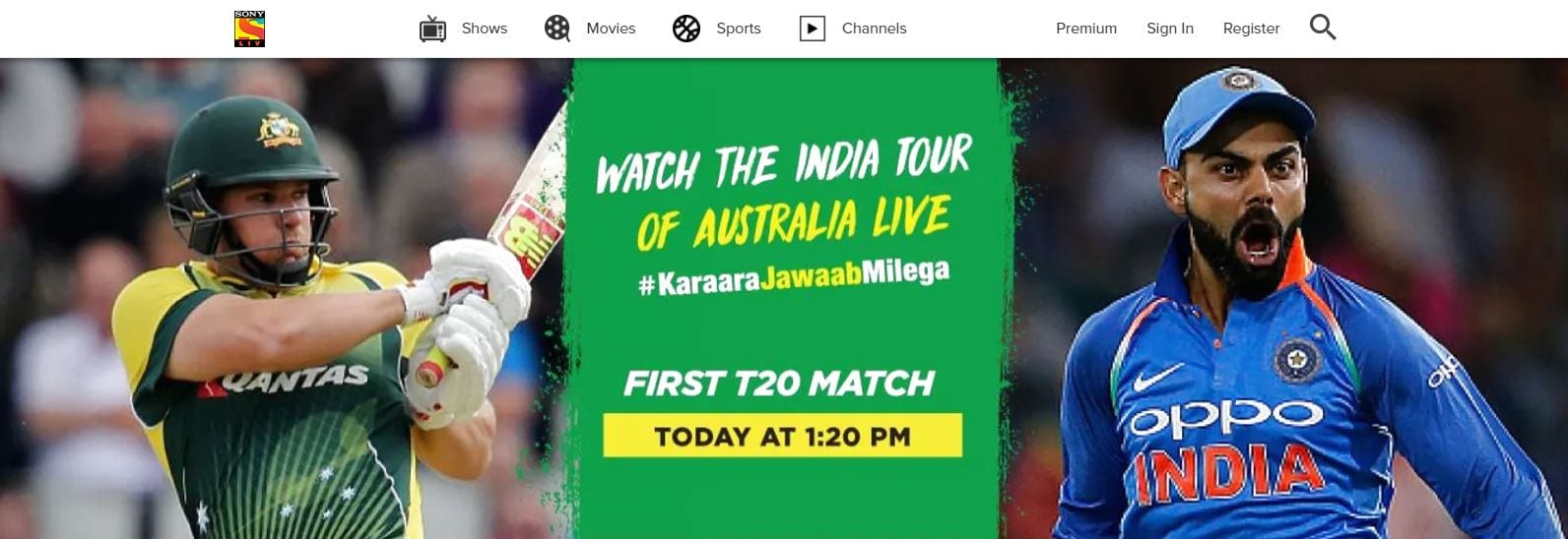 Sony Liv will be streaming the Ind vs Aus T20I series. Image: Sony